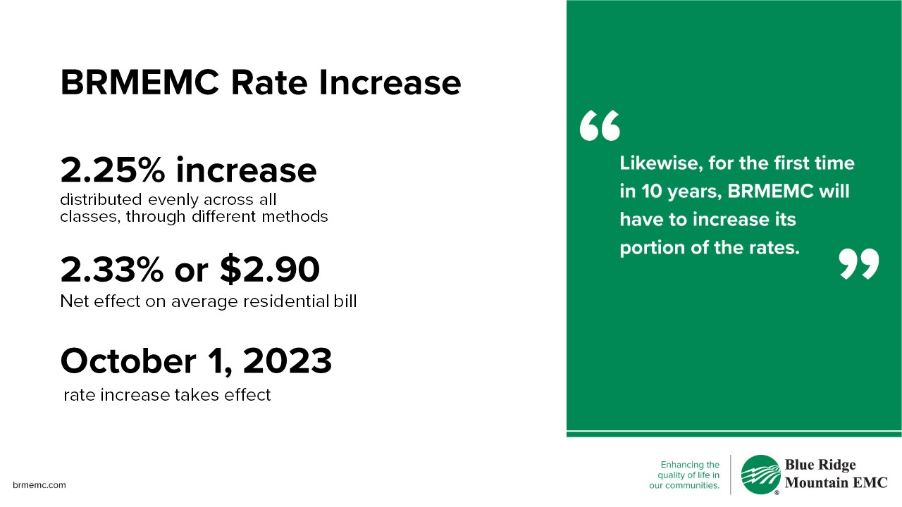 BRMEMC Rate Increase